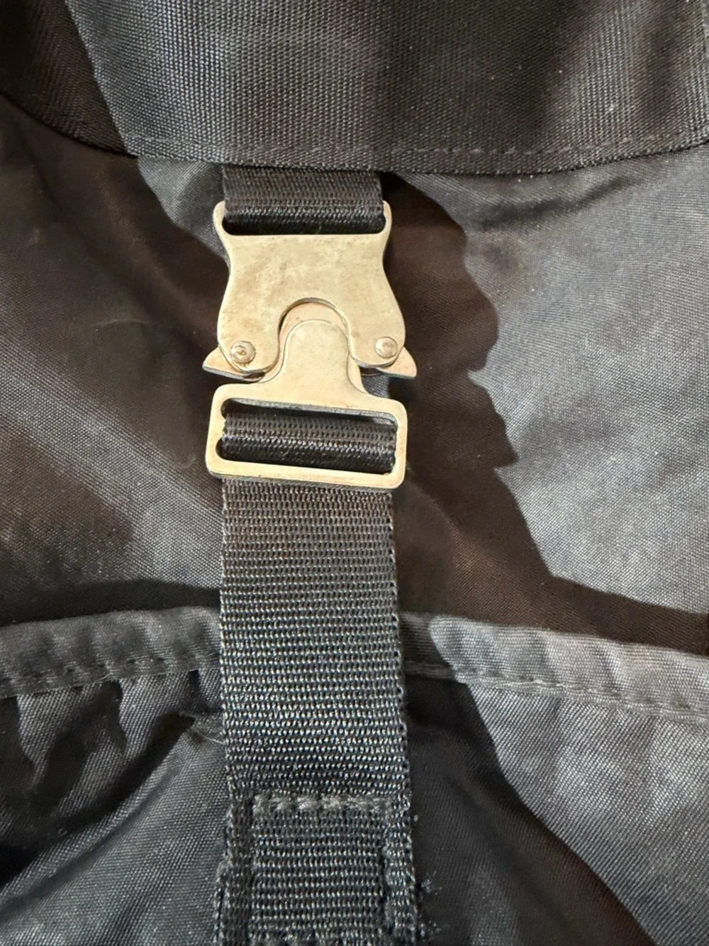 Prada Black Messenger Bag with Silver Buckle